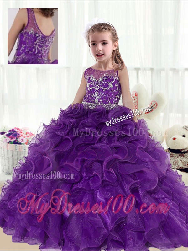 Fashionable Ball Gown Beading and Ruffles Party Girl Dress